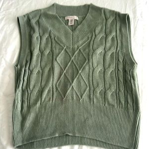 sage green medium sweater vest